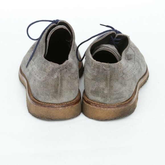 To Boot New York Spencer Grey Suede Leather Full Brogue Wingtip Derby Mens 8.5